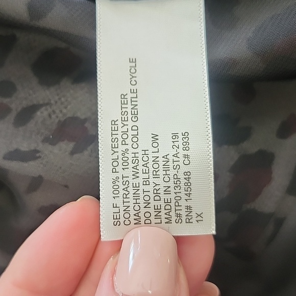 NWT FRENCH GREY FARINELLA DOUBLE LAYER CAMI ANIMAL PRINT 1X - Picture 11 of 13